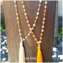 bali fashion tassels necklace pendant with agate beads stone long strand 